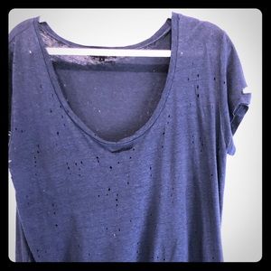 Olivicious Navy Distressed T-shirt Size Large
